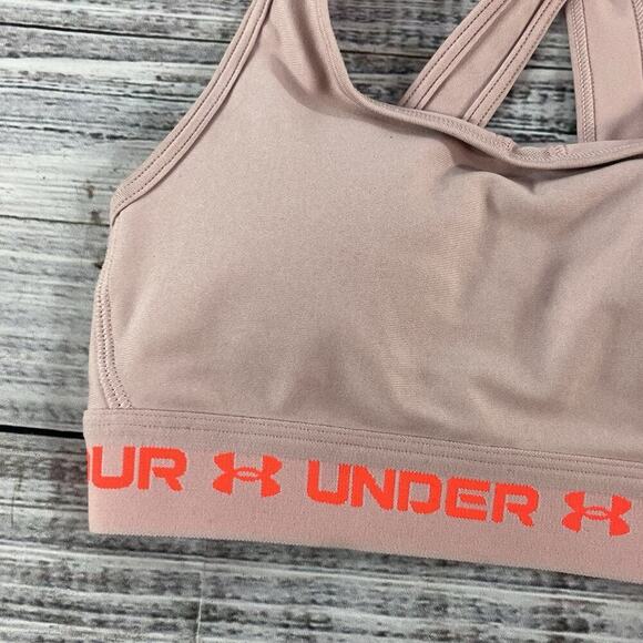 Under Armour Sports Bra size Extra Small Pink Compression Crossback Fitness - Picture 2 of 7
